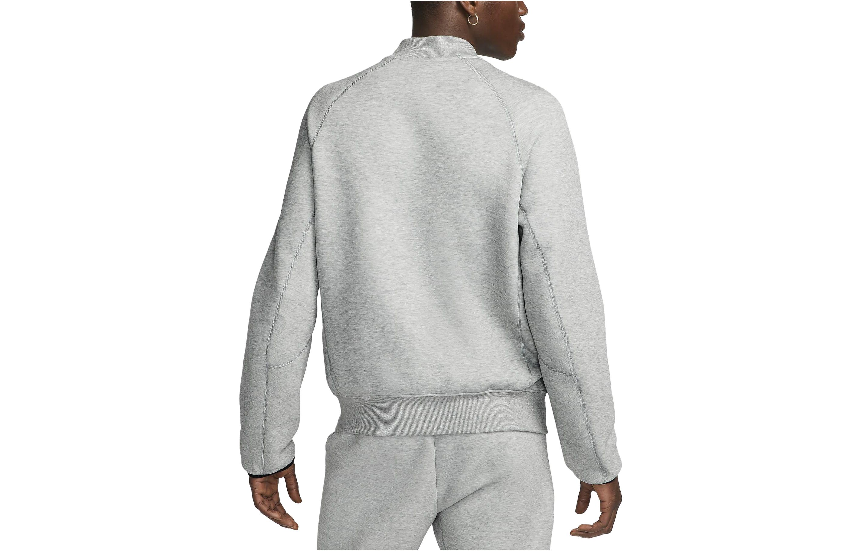 Lookbook Nike Solid Color Jacket with Ribbed Hem Grey FB8008-063