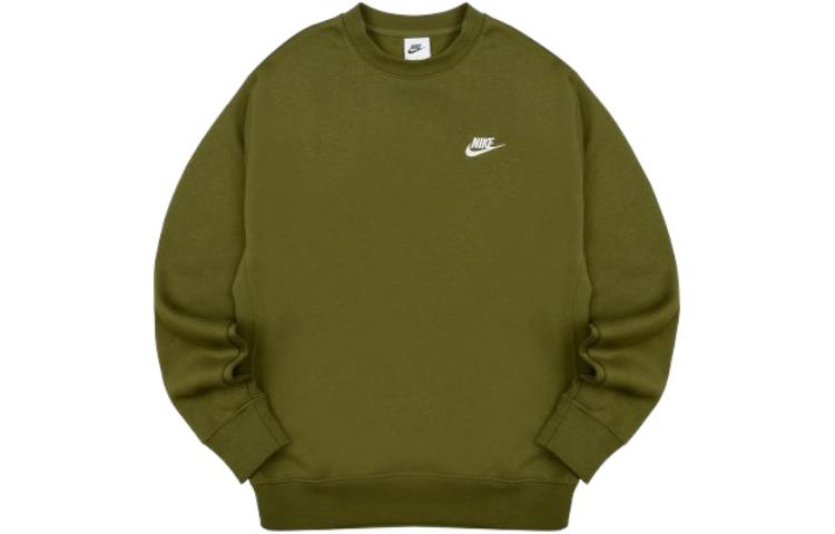 Nike Solid Color Logo Embroidered Pullover Crewneck Sweatshirt Green BV2663-327