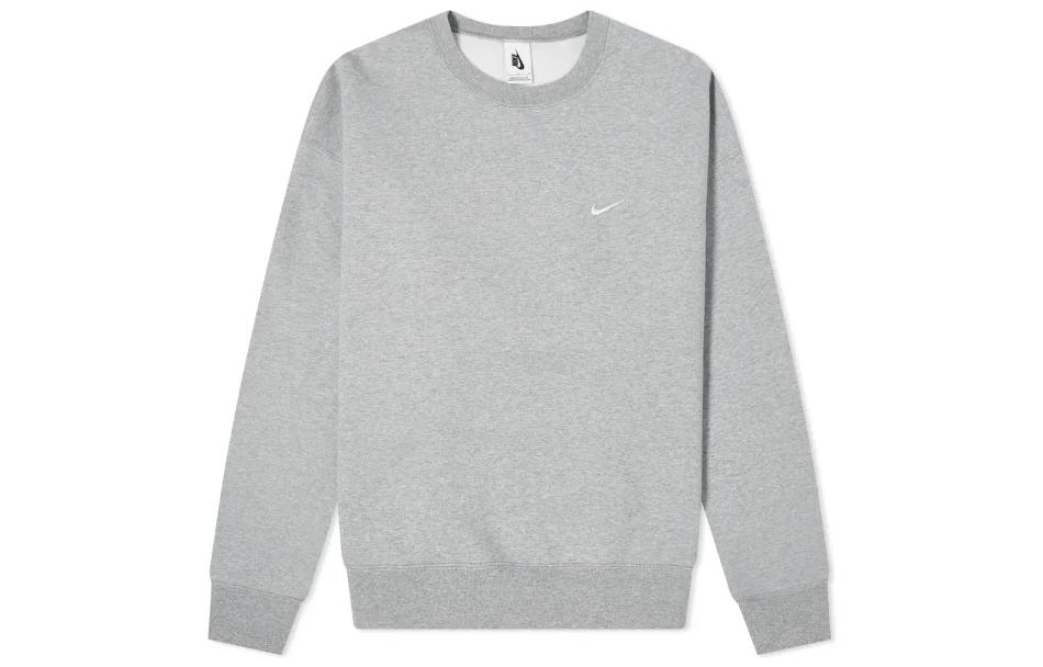 Nike Solid Embroidered Logo Crewneck Long Sleeve Sweatshirt Dark Gray CV0554-063
