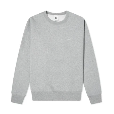 Nike Solid Embroidered Logo Crewneck Long Sleeve Sweatshirt Dark Gray CV0554-063