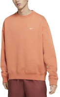 Nike Solid Fleece Crewneck Sweatshirt Soft Orange DA0318-863 Nike Solid Fleece Crewneck Sweatshirt Soft Orange DA0318-863