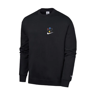 Nike Solid Logo Crewneck Long Sleeve Sweatshirt Black DO3423-010