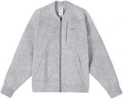 Nike Solid Logo Embroidered Baseball Collar Zip Jacket Smoke Grey DQ4269-077 Nike Solid Logo Embroidered Baseball Collar Zip Jacket Smoke Grey DQ4269-077