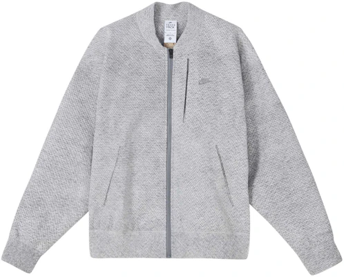 Nike Solid Logo Embroidered Baseball Collar Zip Jacket Smoke Grey DQ4269-077 Order Nike Solid Logo Embroidered Baseball Collar Zip Jacket Smoke Grey DQ4269-077