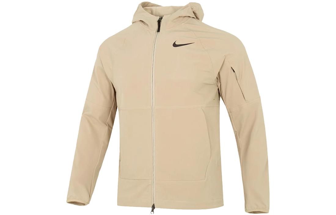 Nike Solid Logo Hoodie Casual Jacket Khaki DQ6594-247