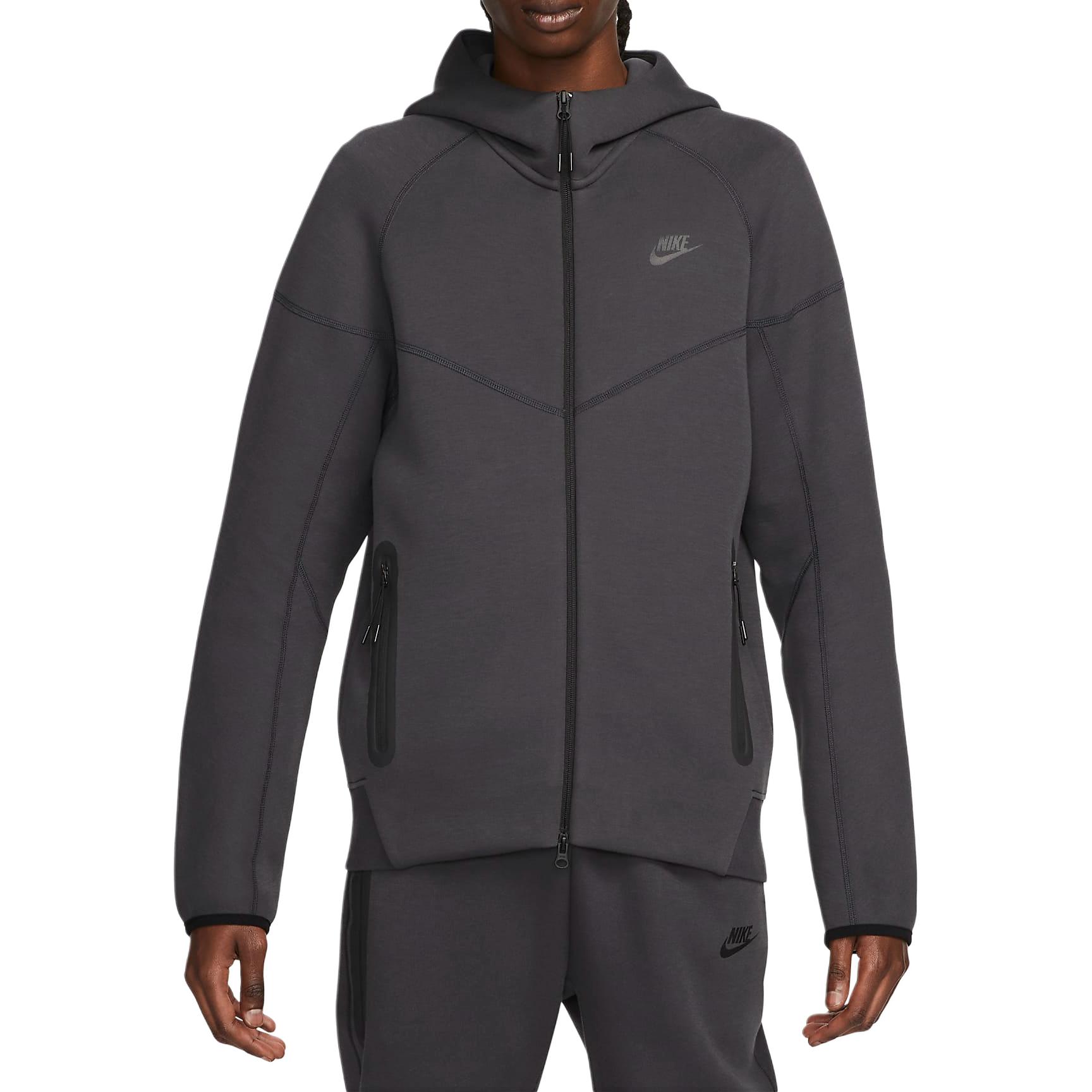Nike Solid Logo Hoodie Jacket - Charcoal Grey FB7921-060
