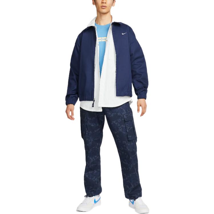 Nike Solid Logo Navy Blue Skateboarding Coach Jacket Unisex DQ6335-410 圖 5