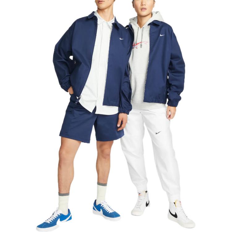 Nike Solid Logo Navy Blue Skateboarding Coach Jacket Unisex DQ6335-410 圖 6