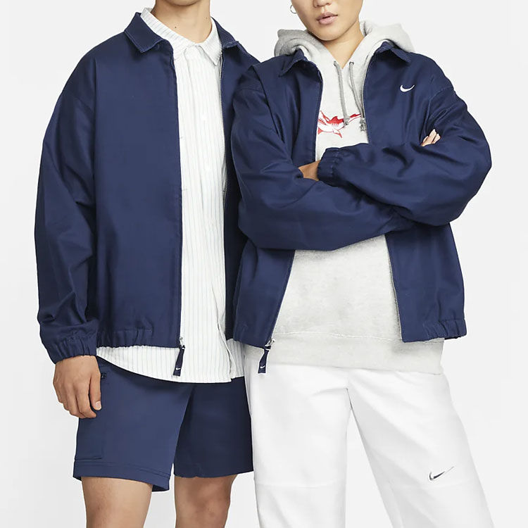 Nike Solid Logo Navy Blue Skateboarding Coach Jacket Unisex DQ6335-410 圖 7