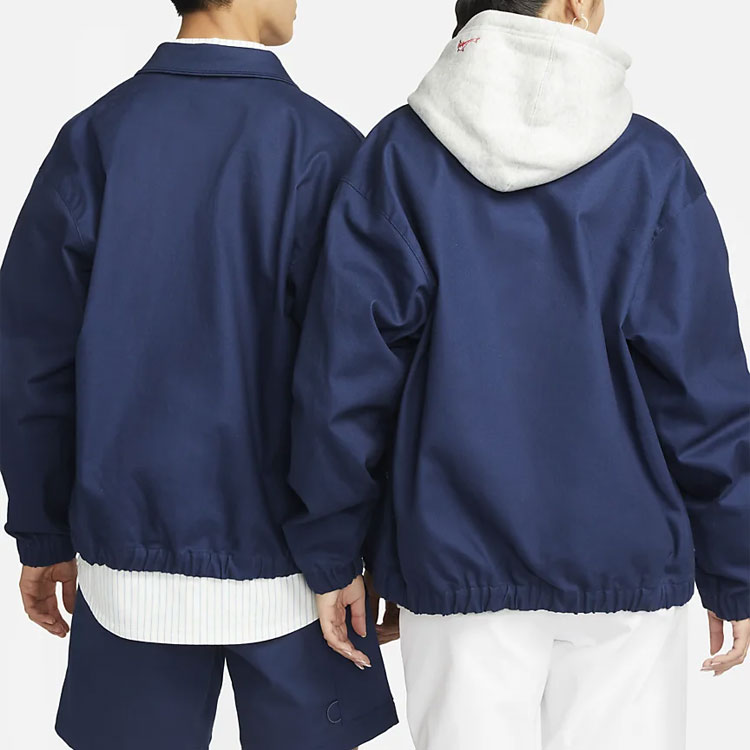 Nike Solid Logo Navy Blue Skateboarding Coach Jacket Unisex DQ6335-410 圖 8