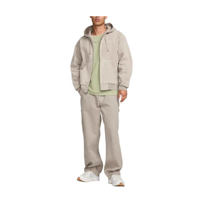Nike Solid Logo Outdoor Sports Zip Hoodie Jacket Ironstone Grey FZ6576-014