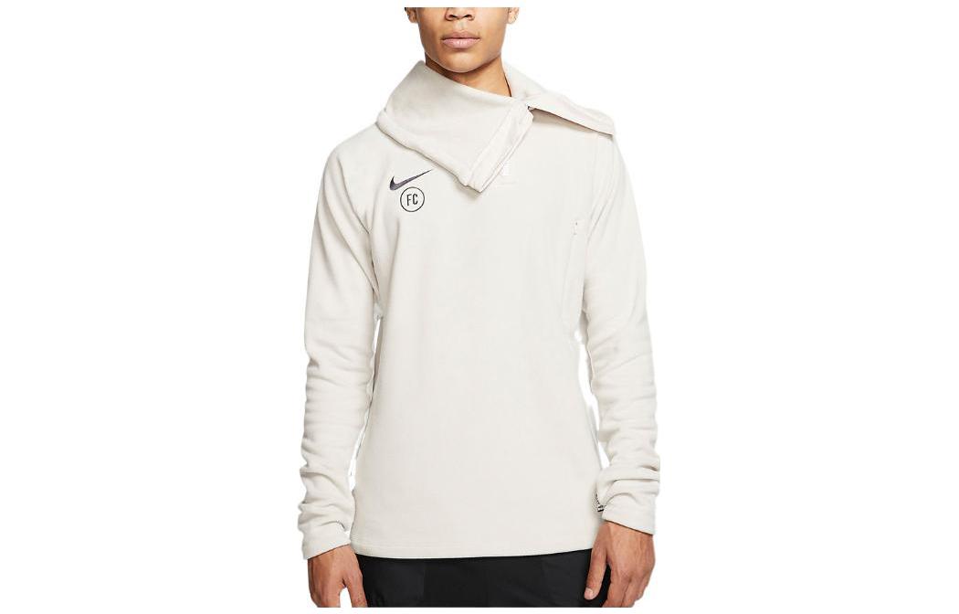 Nike Solid Logo Print Turtleneck Long-Sleeve Sweatshirt Men’s Off-White AT6106-008