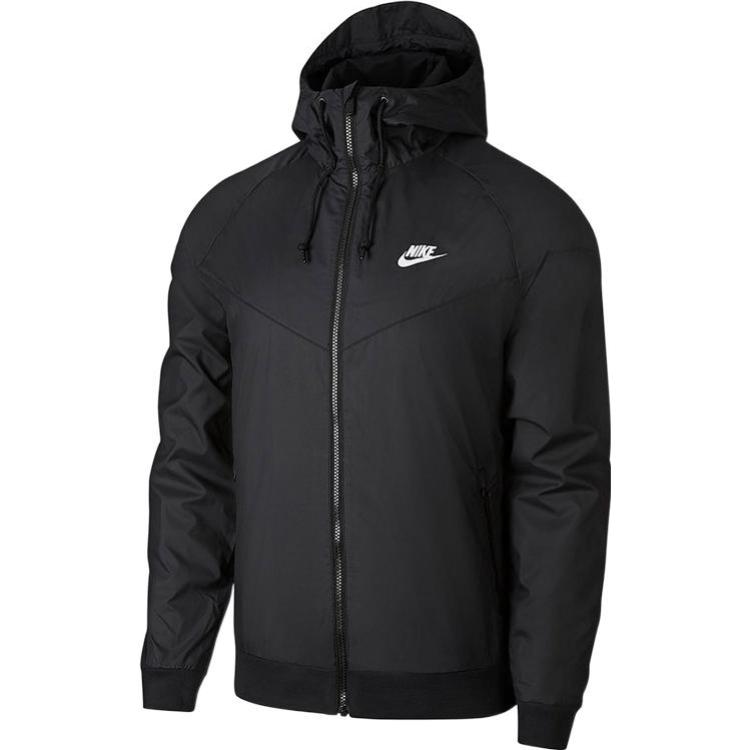 Nike Solid Logo Printed Black Hoodie Jacket AT5271-010