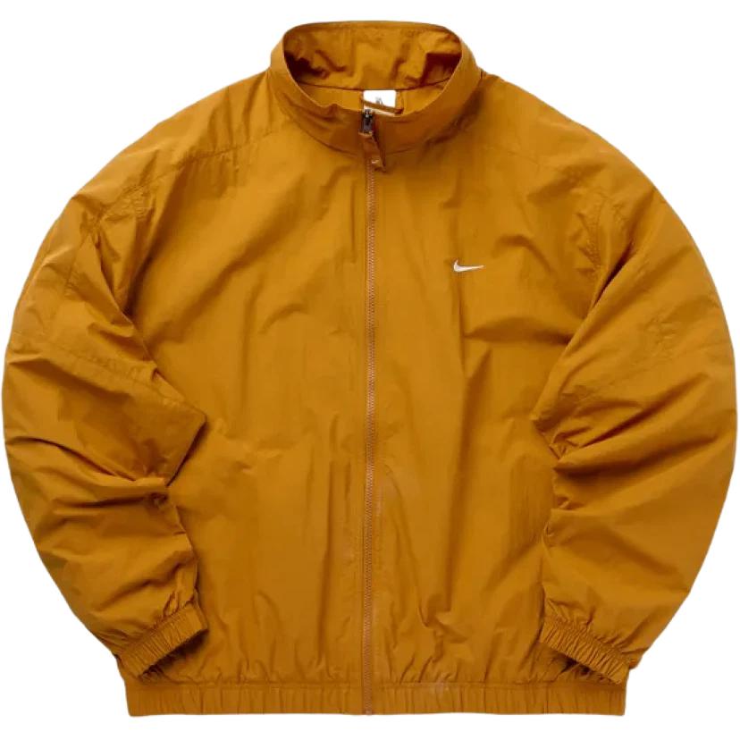 Nike Solid Logo Zip Pocket Stand Collar Jacket Men’s Ochre Yellow. DQ5201-754