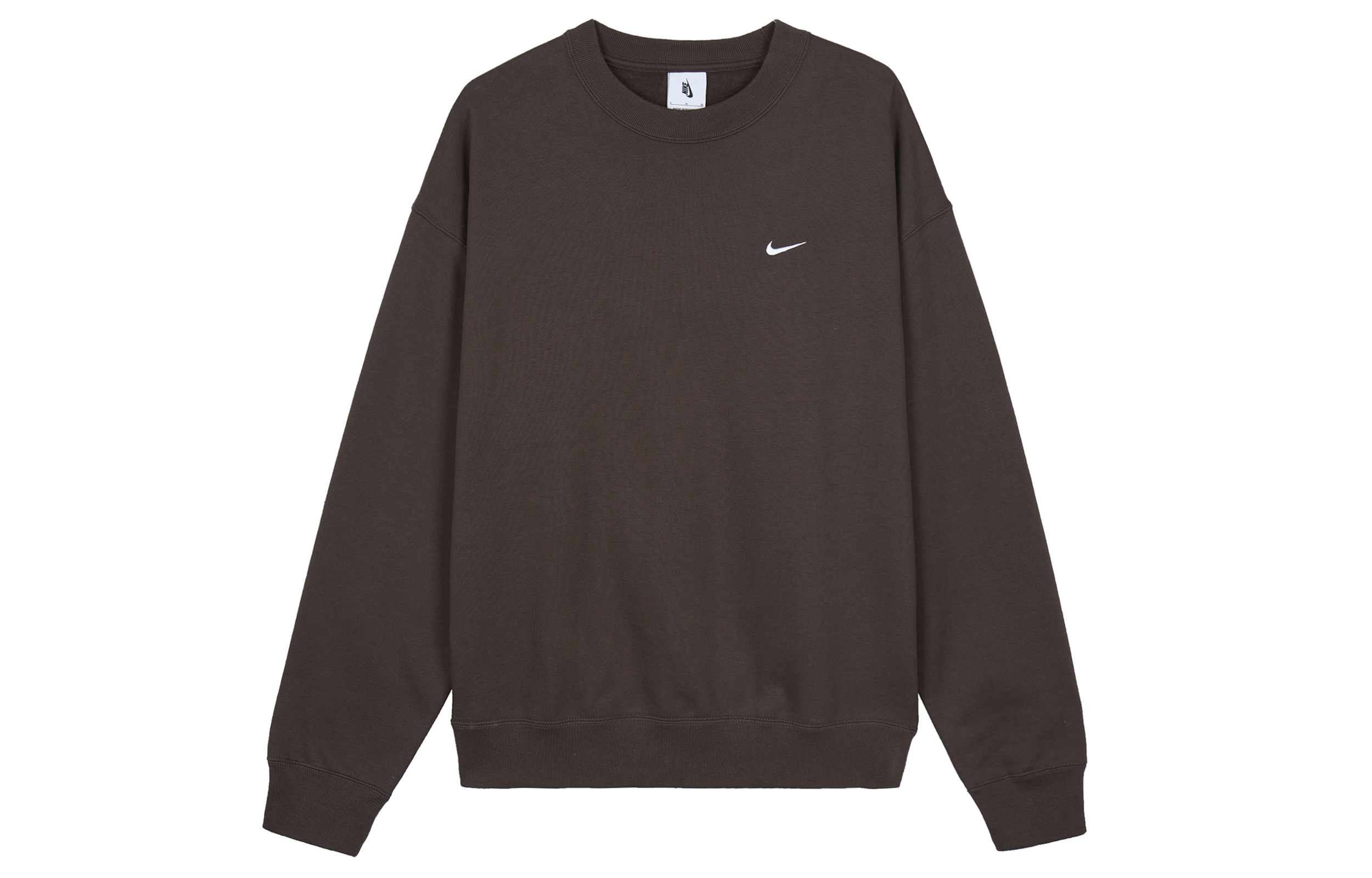 Nike Solo Swoosh Brown Crewneck Sweatshirt Long Sleeve Pullover DX1362-237