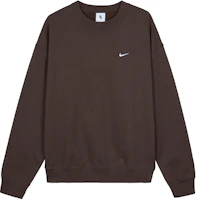 Nike Solo Swoosh Brown Crewneck Sweatshirt Long Sleeve Pullover DX1362-237 Nike Solo Swoosh Brown Crewneck Sweatshirt Long Sleeve Pullover DX1362-237