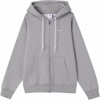 Nike Solo Swoosh Embroidered Zip Hoodie Jacket Grey DR0404-063 Nike Solo Swoosh Embroidered Zip Hoodie Jacket Grey DR0404-063