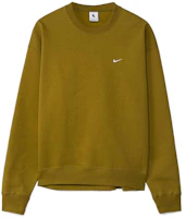 Nike Solo Swoosh Fleece Embroidered Logo Sweatshirt Yellow Unisex CV0554-318 Nike Solo Swoosh Fleece Embroidered Logo Sweatshirt Yellow Unisex CV0554-318