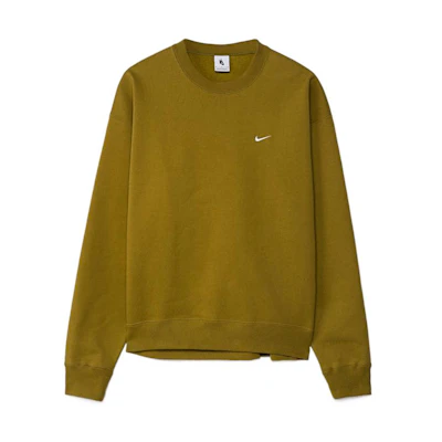 Nike Solo Swoosh Fleece Embroidered Logo Sweatshirt Yellow Unisex CV0554-318