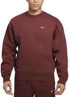 Nike Solo Swoosh Fleece Sweatshirt Brown/White Casual Crewneck Pullover DX1361-231 Nike Solo Swoosh Fleece Sweatshirt Brown/White Casual Crewneck Pullover DX1361-231