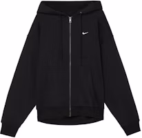 Nike Solo Swoosh Full-Zip Hoodie Jacket Black Versatile Outerwear FZ1165-010 Nike Solo Swoosh Full-Zip Hoodie Jacket Black Versatile Outerwear FZ1165-010