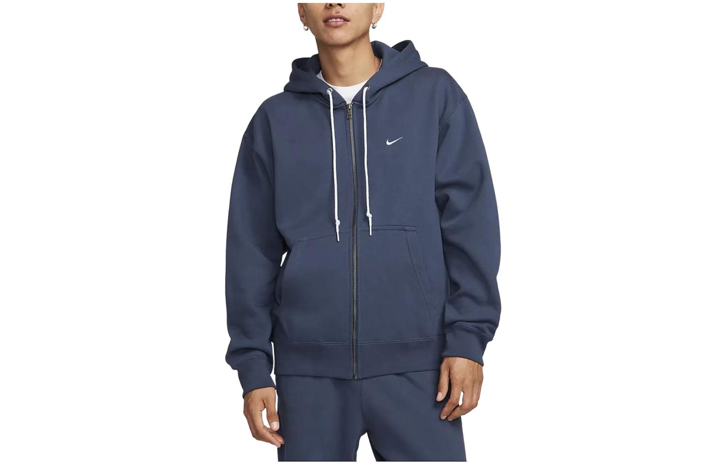 Order Nike Solo Swoosh Lightning Blue Zip-Up Hoodie Fleece Casual Jacket DR0404-437