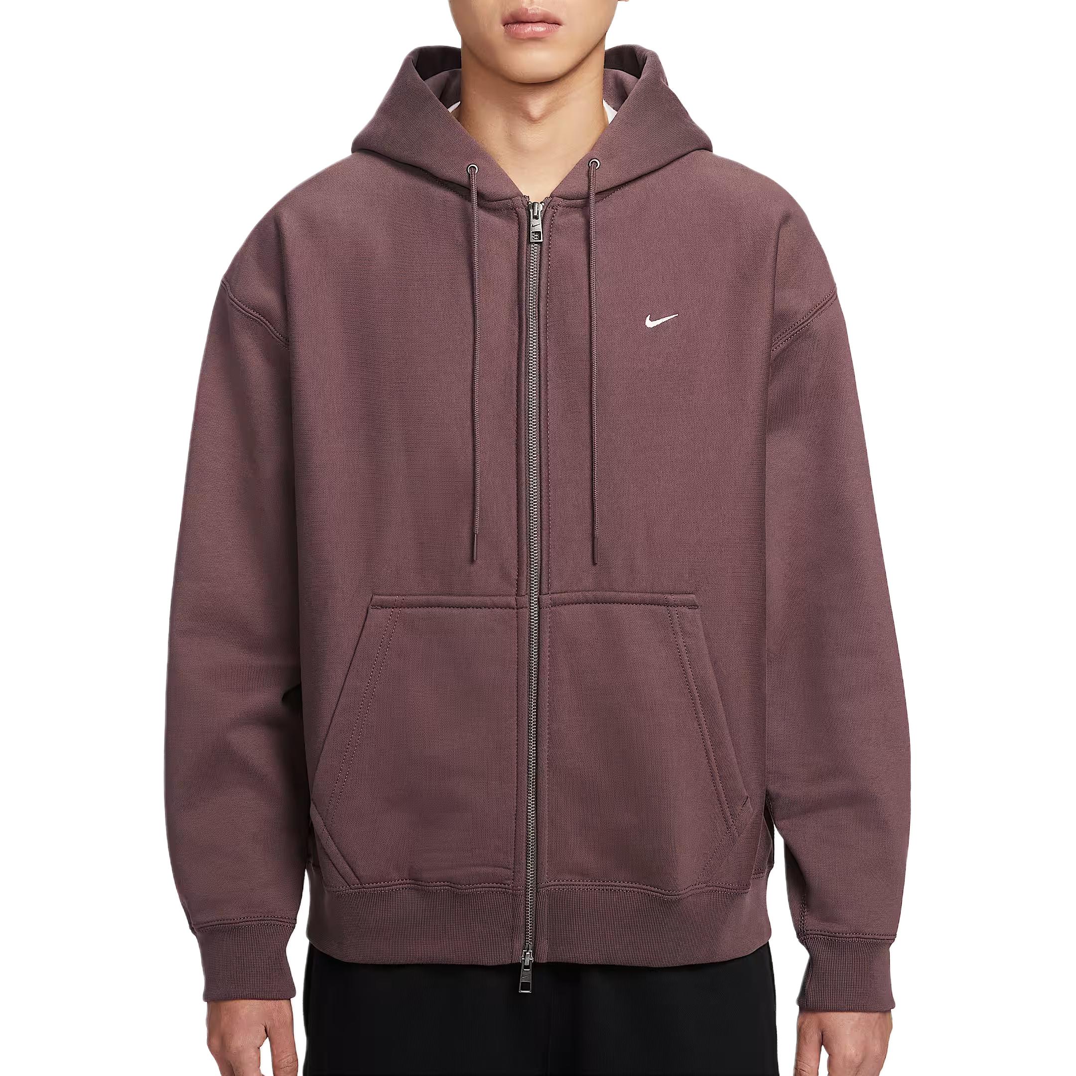 Nike Solo Swoosh Loose Fit Fleece Hoodie Full-Zip Jacket HV1085-502