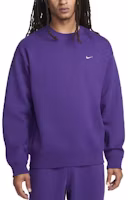Nike Solo Swoosh Loose Fit Purple Sweatshirt with Ribbed Crewneck Logo Design DX1361-504 Nike Solo Swoosh Loose Fit Purple Sweatshirt with Ribbed Crewneck Logo Design DX1361-504