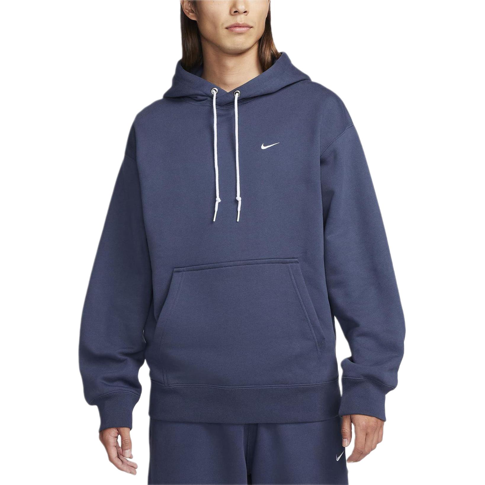 Nike Solo Swoosh Thunder Blue Hoodie Pullover Sweatshirt DX1356-437