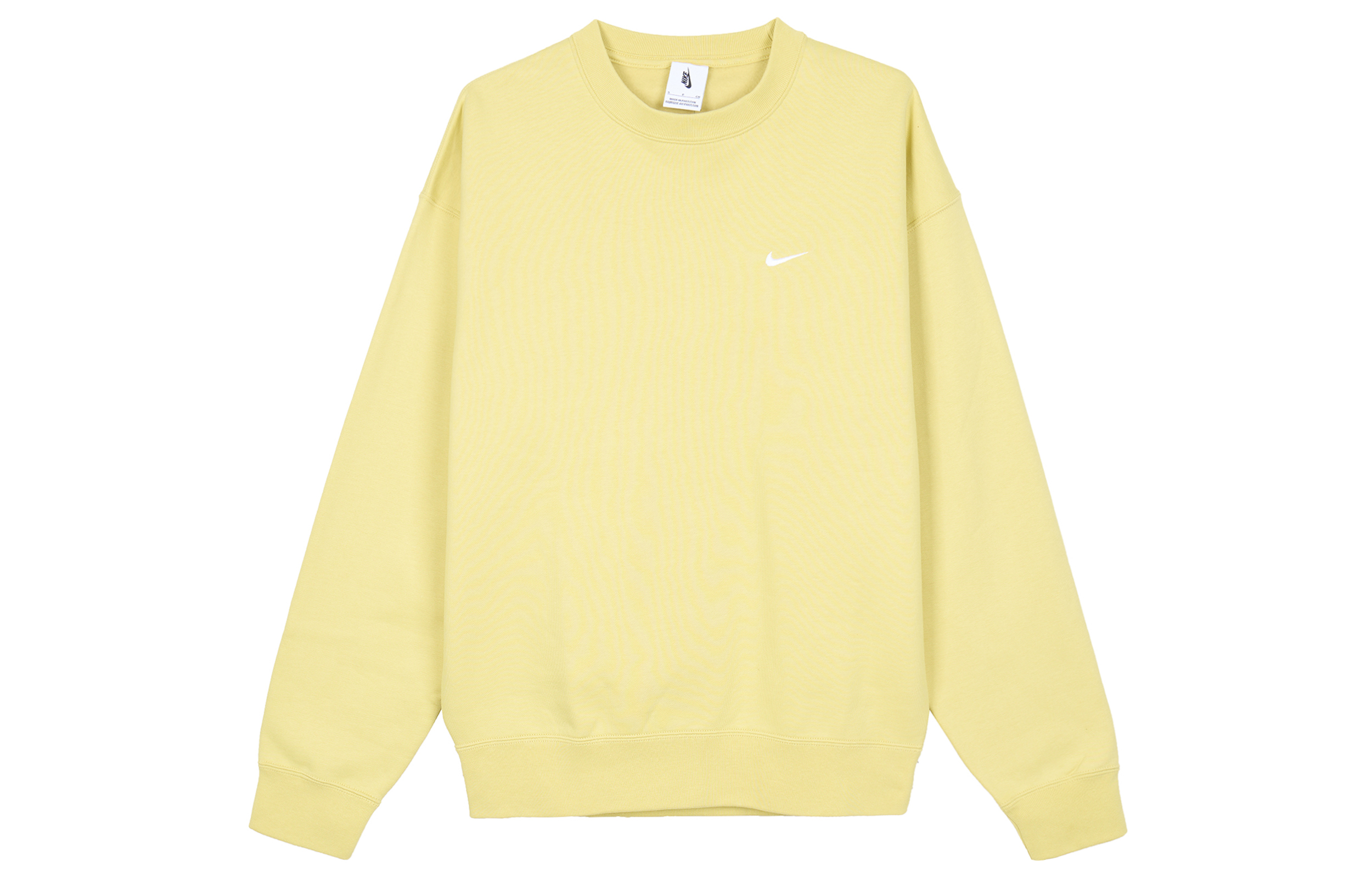 Nike Solo Swoosh Yellow Crewneck Sweatshirt Long Sleeve Logo Basic DX1362-700