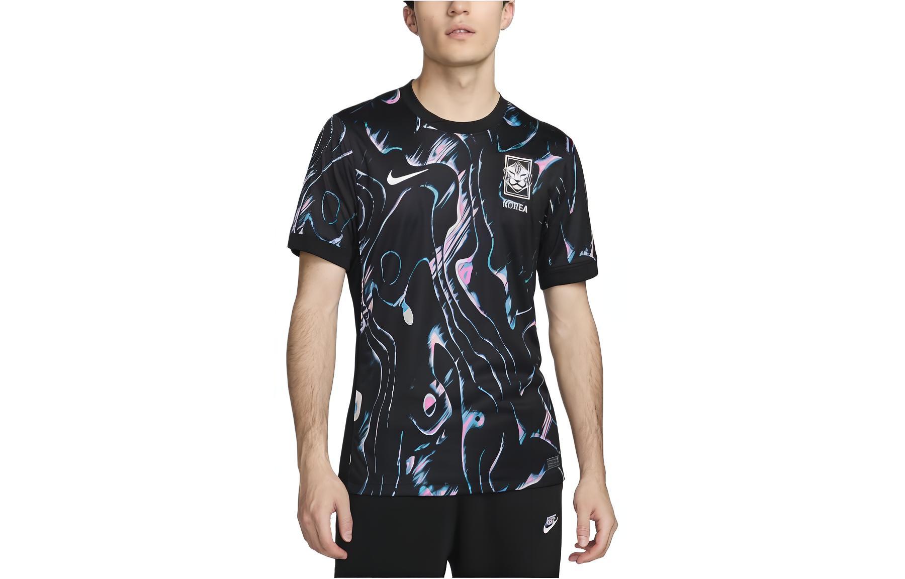 Nike South Korea 2024 Stadium Away Short Sleeve Soccer Jersey Black Mens. FJ4281-010