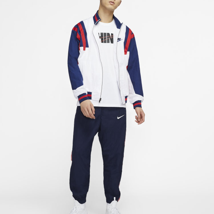 Shop 나이키 스포츠 우븐 유틸리티 자켓 화이트 캐주얼 아우터웨어 CJ4922-100