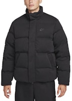 Nike Sportswear Black Puffer Jacket with Logo and Stand Collar. FB7854-010 Nike Sportswear Black Puffer Jacket with Logo and Stand Collar. FB7854-010