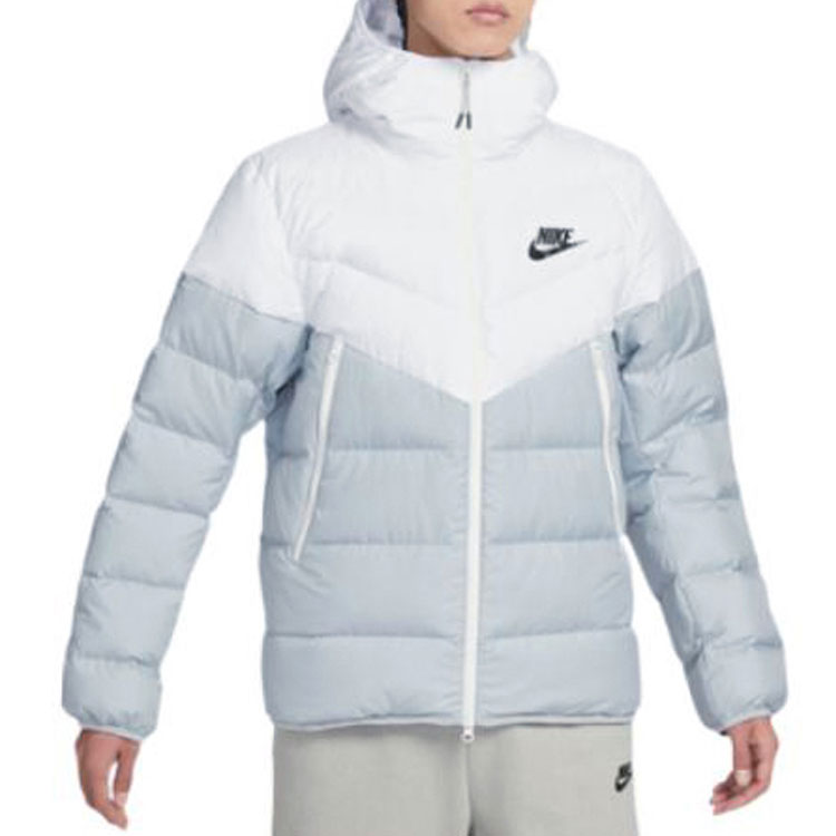 Shop 耐克运动 白色LOGO拉链连帽羽绒夹克 DV0754-100