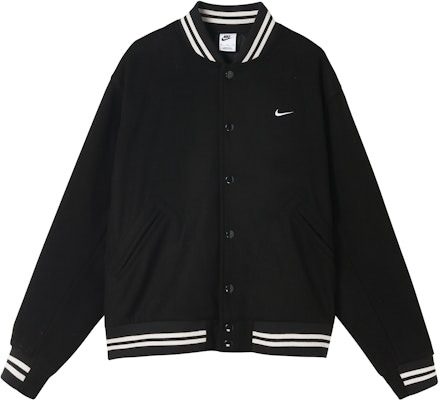 Nike Sportswear Authentics Varsity Jacket (Asia Sizing) Black/White Buy Nike Sportswear Authentics Varsity Jacket (Asia Sizing) Black/White