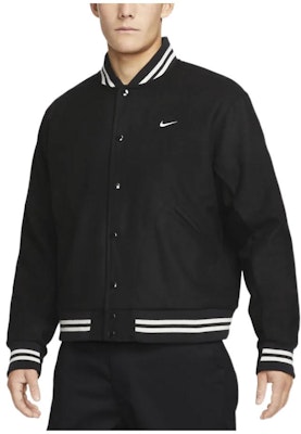 Nike Sportswear Authentics Varsity Jacket (Asia Sizing) Black/White Lookbook Nike Sportswear Authentics Varsity Jacket (Asia Sizing) Black/White