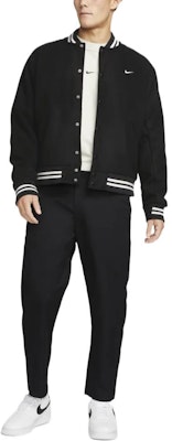 Nike Sportswear Authentics Varsity Jacket (Asia Sizing) Black/White Purchase Nike Sportswear Authentics Varsity Jacket (Asia Sizing) Black/White