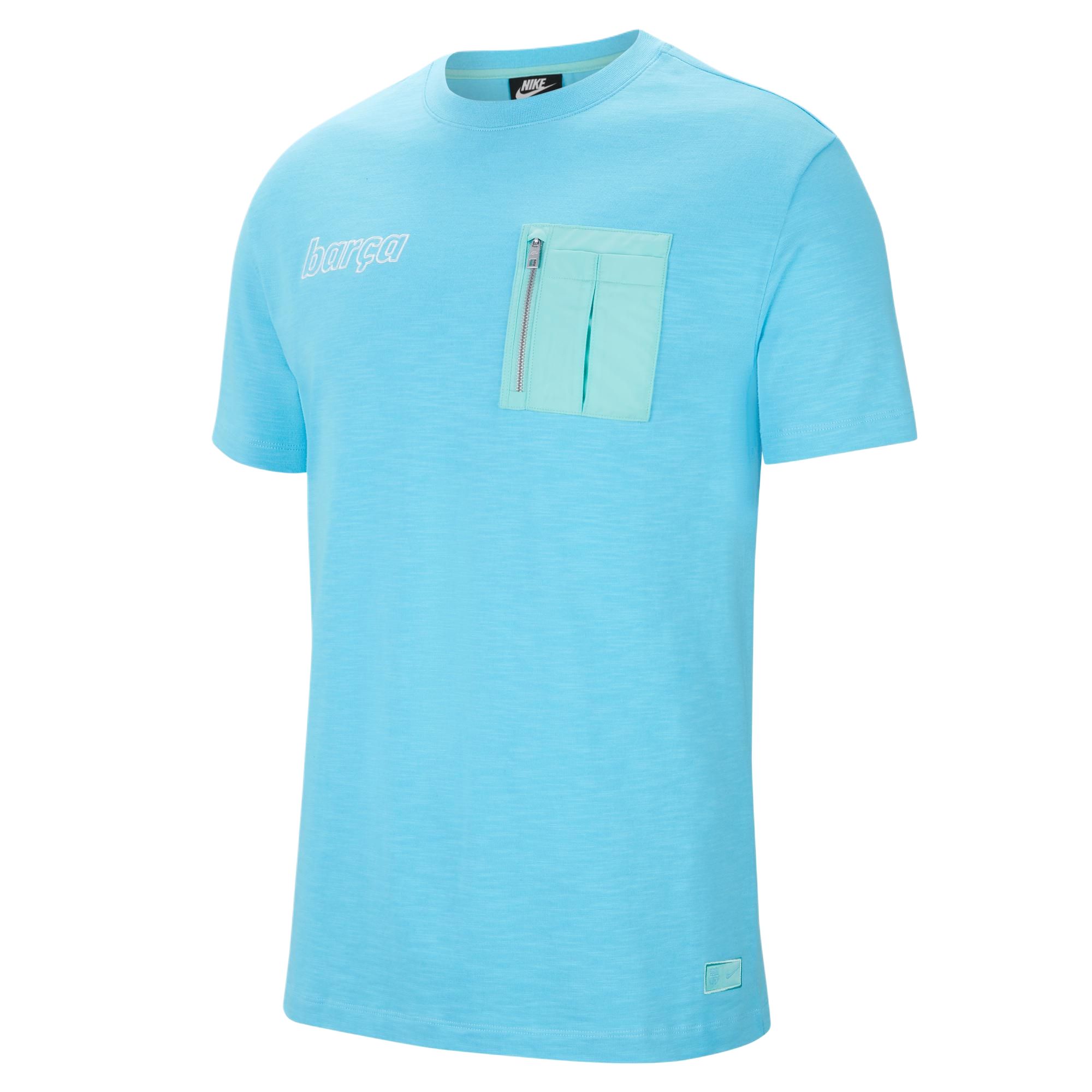 Nike Sportswear Barcelona Pocket Training Football Tee Blue. DC7280-425
