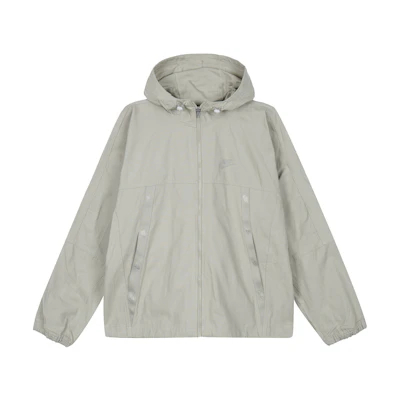 Nike Sportswear Canvas Logo Print Hoodie Jacket Silver Gray DC8088-230