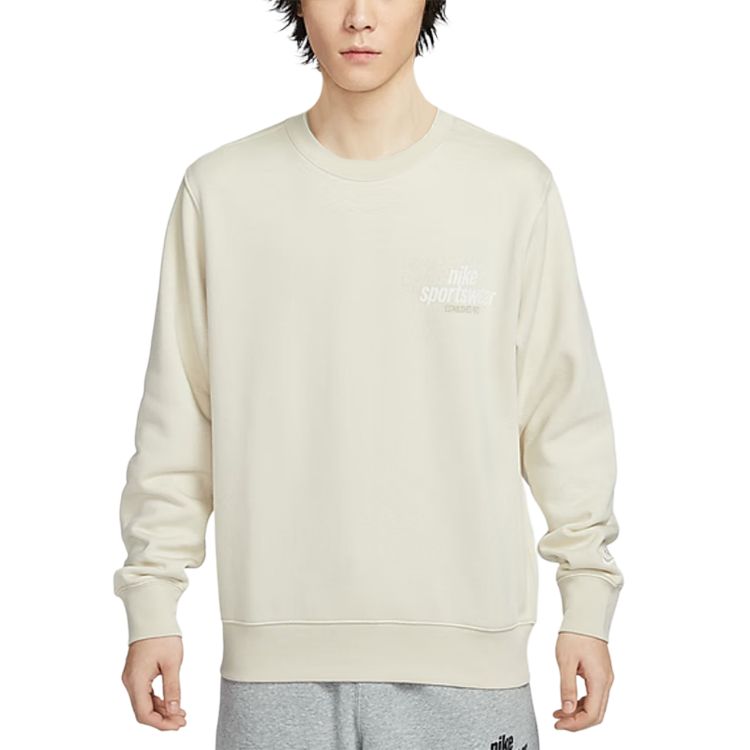 Nike Sportswear Casual Pullover Crewneck Long Sleeve Sweatshirt Khaki HJ2174-234