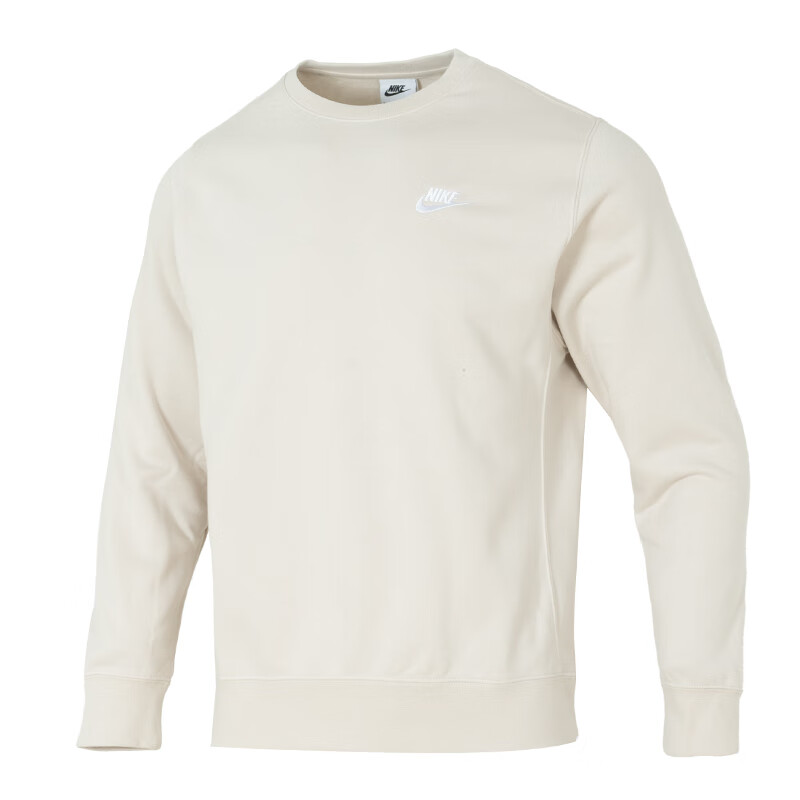 Nike Sportswear Club Beige Long-Sleeve Pullover Crewneck Sweater BV2667-104