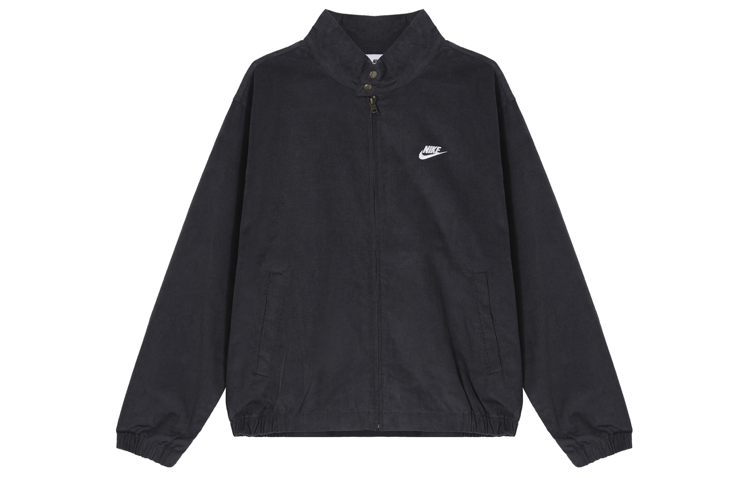 Nike Sportswear Club Black Corduroy Harrington Jacket Retro Style FZ0632-010