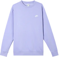 Nike Sportswear Club Crew Pullover Sweatshirt Light Purple Logo Print BV2663-569 Nike Sportswear Club Crew Pullover Sweatshirt Light Purple Logo Print BV2663-569