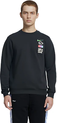 Nike 運動休閒刷毛圓領長袖上衣 黑色 DC3938-010 Sizing Nike 運動休閒刷毛圓領長袖上衣 黑色 DC3938-010