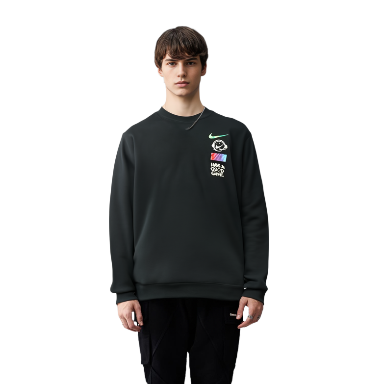 Cheap Nike 運動休閒刷毛圓領長袖上衣 黑色 DC3938-010