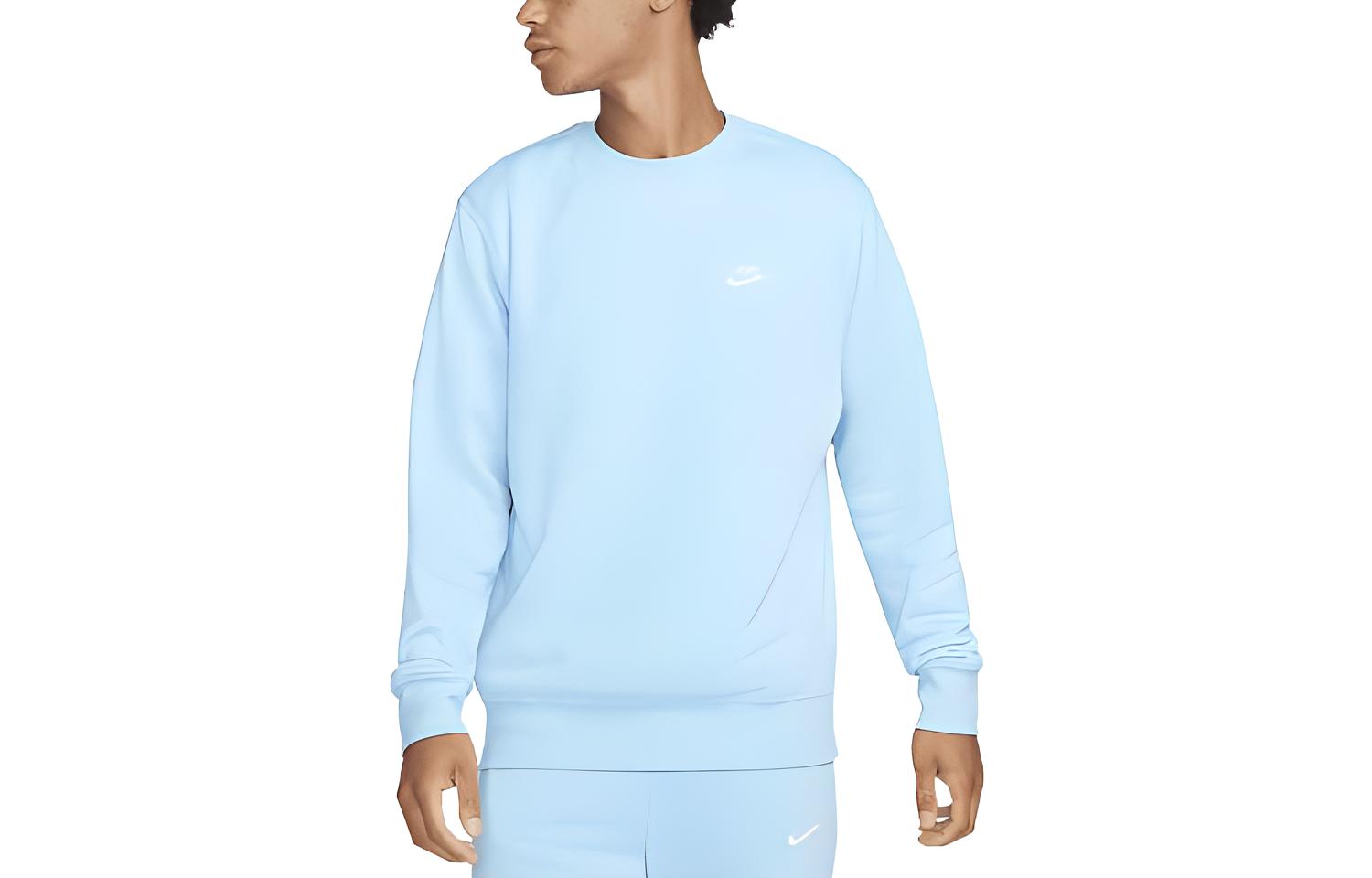 Nike Sportswear Club Fleece Embroidered Logo Sweatshirt Sky Blue BV2662-499