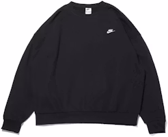 Nike Sportswear Club Fleece Oversized Crewneck Logo Sweatshirt Black Men HJ1820-010 Nike Sportswear Club Fleece Oversized Crewneck Logo Sweatshirt Black Men HJ1820-010