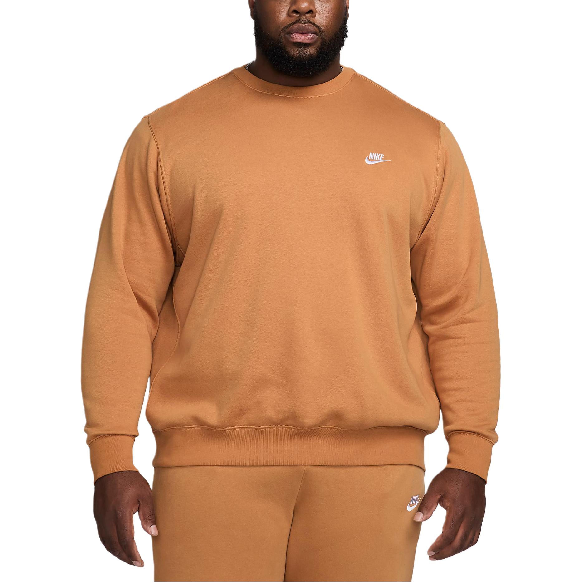 Nike Sportswear Club Fleece Sweatshirt Beige Soft Crewneck Long Sleeve BV2662-224