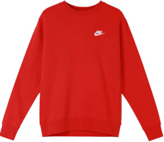 Nike Sportswear Club Red Pullover Crewneck Sweatshirt Casual Style BV2663-657 Nike Sportswear Club Red Pullover Crewneck Sweatshirt Casual Style BV2663-657