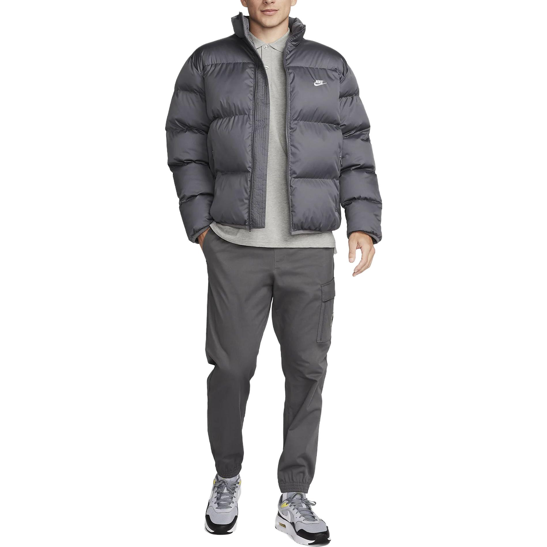 Shop 나이키 스포츠웨어 클럽 솔리드 스탠드 칼라 자켓 아이언 그레이 FB7368-068